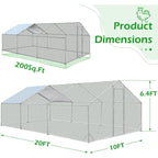 AECOJOY Grand poulailler en métal avec cage à poulets en métal
