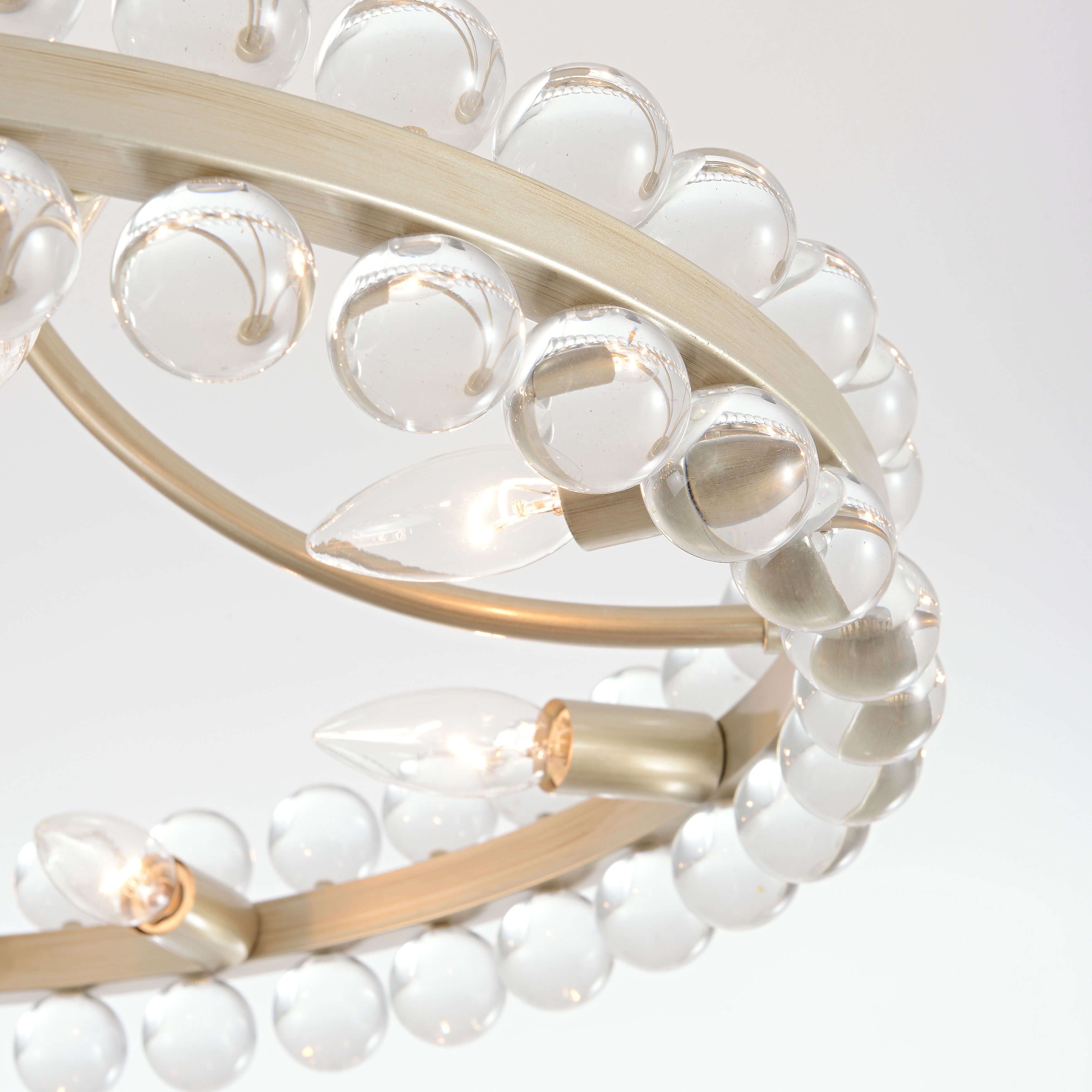 Plafonnier semi-encastré en cristal Elvira à 8 lumières, motif roue de chariot