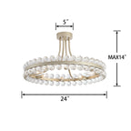 Plafonnier semi-encastré en cristal Elvira à 8 lumières, motif roue de chariot