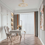 Plafonnier semi-encastré en cristal Elvira à 8 lumières, motif roue de chariot