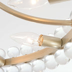 Plafonnier semi-encastré en cristal Elvira à 8 lumières, motif roue de chariot