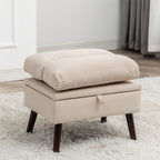 Fauteuil d'appoint HOMYKA avec dossier réglable et pouf de rangement