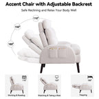 Fauteuil d'appoint HOMYKA avec dossier réglable et pouf de rangement