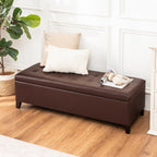 Banc ottoman de rangement en cuir reconstitué Adeco 50