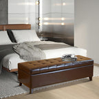 Banc ottoman de rangement en cuir reconstitué Adeco 50