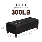 Banc ottoman de rangement en cuir reconstitué Adeco 50