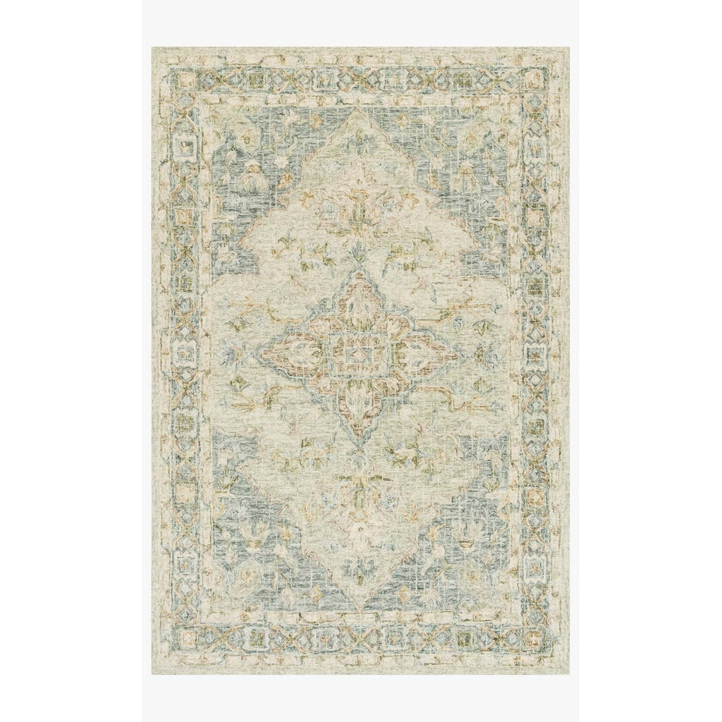 Tapis traditionnel en laine crocheté à la main en mosaïque Alexander Home