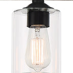 Lustre linéaire rectangulaire Allegray Farmhouse de 52 po à 7 lumières pour îlot de cuisine