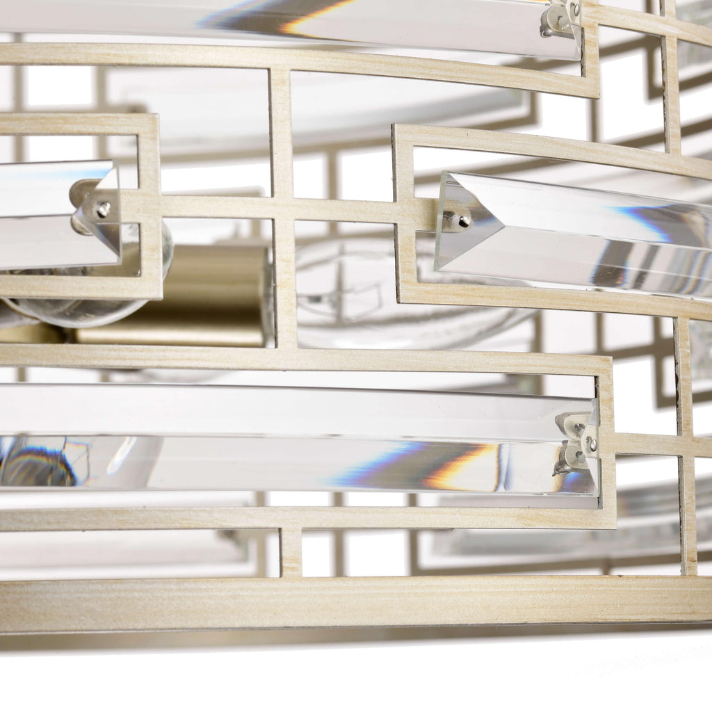 Lustre à abat-jour tambour Anita avec prisme en verre transparent