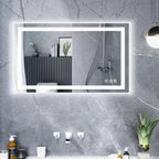 Miroir de salle de bain antibuée rétroéclairé RVB et à éclairage frontal LED