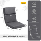 Lot de 4 coussins de chaise à dossier haut Aoodor Patio, 46 ​​x 21 x 4 pouces (coussins uniquement)