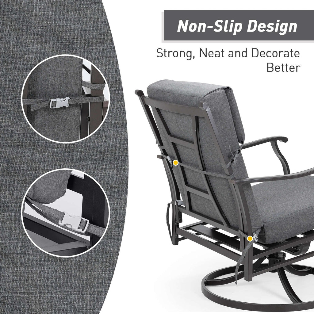 Lot de 4 coussins de chaise à dossier haut Aoodor Patio, 46 ​​x 21 x 4 pouces (coussins uniquement)