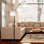 Lampadaire LED Arc à intensité variable, moderne, noir, 3 lampes, haut et arqué