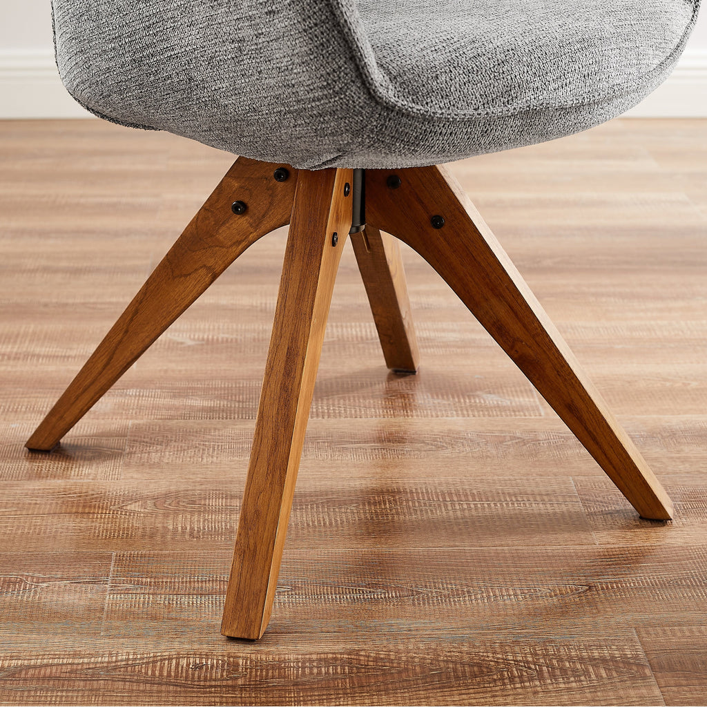 Fauteuil d'appoint pivotant Art Leon pour bureau moderne avec pieds en bois