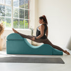 Chaise longue convertible Avana Kami / Yoga et massage - Ottomane 2 en 1 avec fauteuil de yoga pliable dissimulé, microvelours - N/A