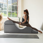 Chaise longue convertible Avana Kami / Yoga et massage - Ottomane 2 en 1 avec fauteuil de yoga pliable dissimulé, microvelours - N/A