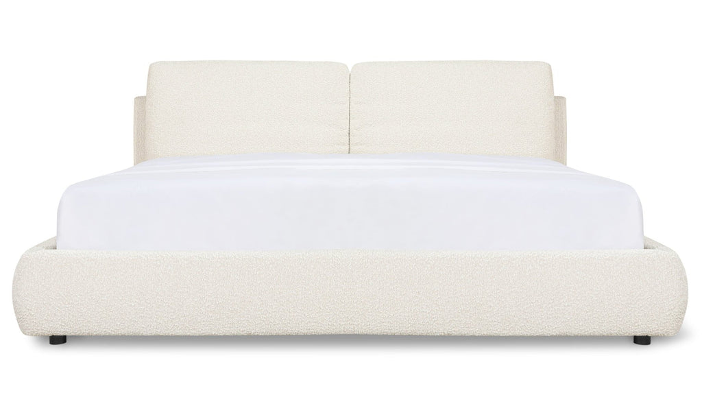 Lit nuage avec rangement, King, couleur crème bouclée