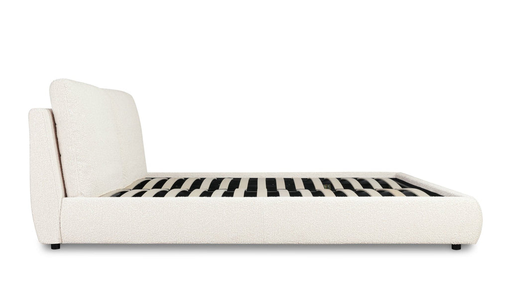 Lit nuage avec rangement, King, couleur crème bouclée