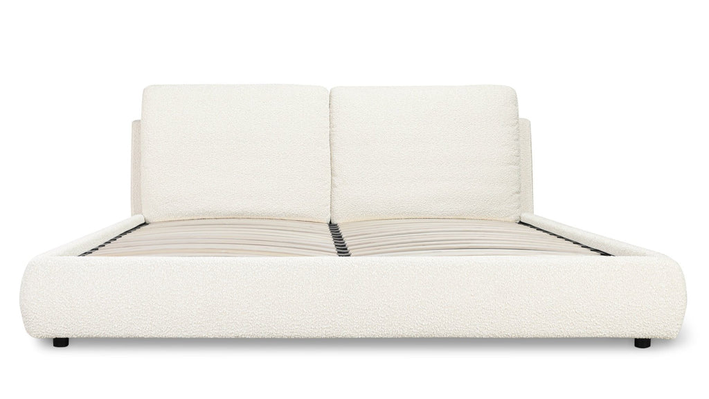 Lit nuage avec rangement, Queen, couleur crème bouclée