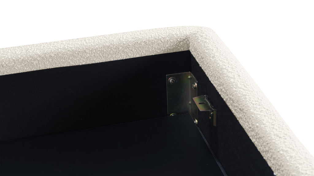 Lit nuage avec rangement, Queen, couleur crème bouclée