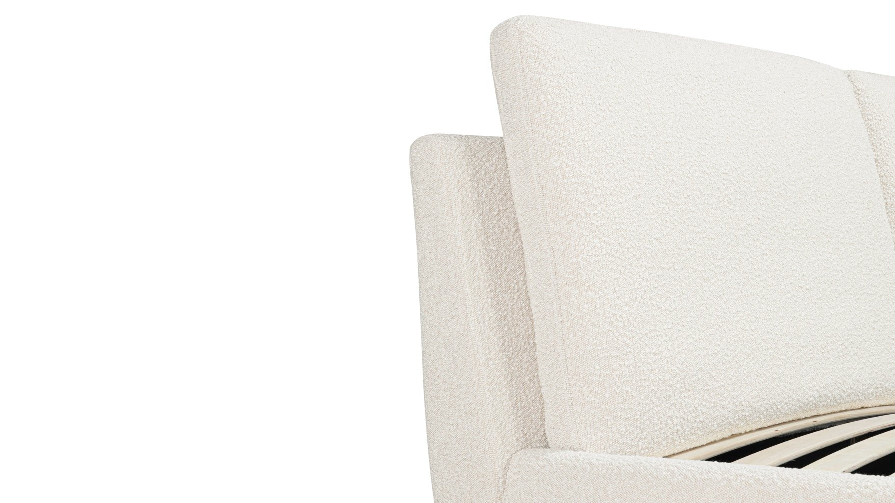 Lit nuage avec rangement, King, couleur crème bouclée