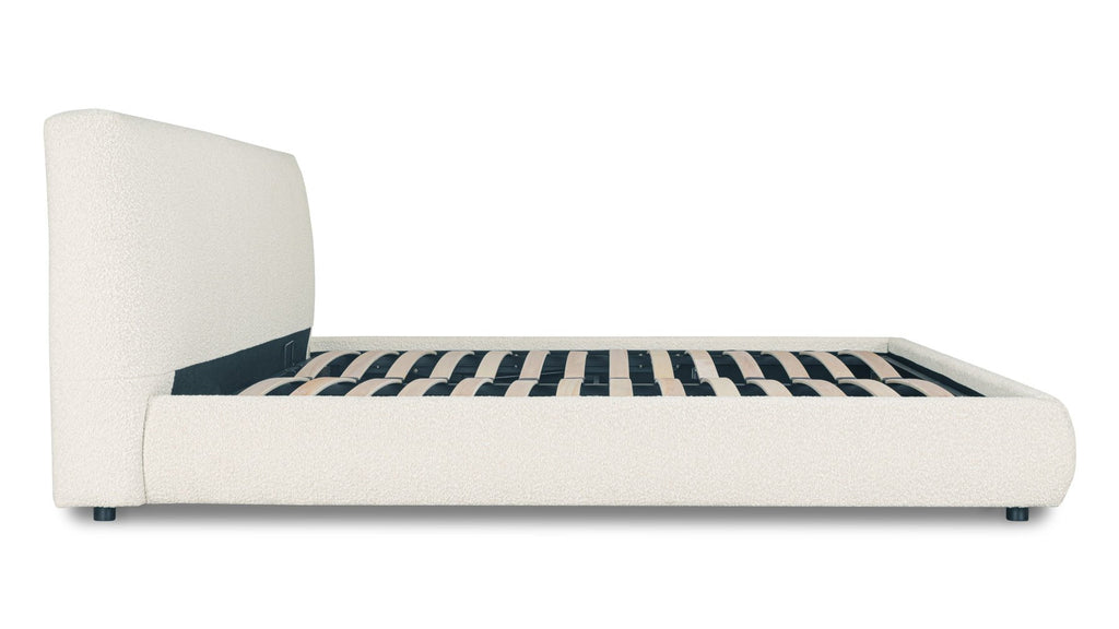 Lit de rêve avec rangement, King, couleur crème bouclée