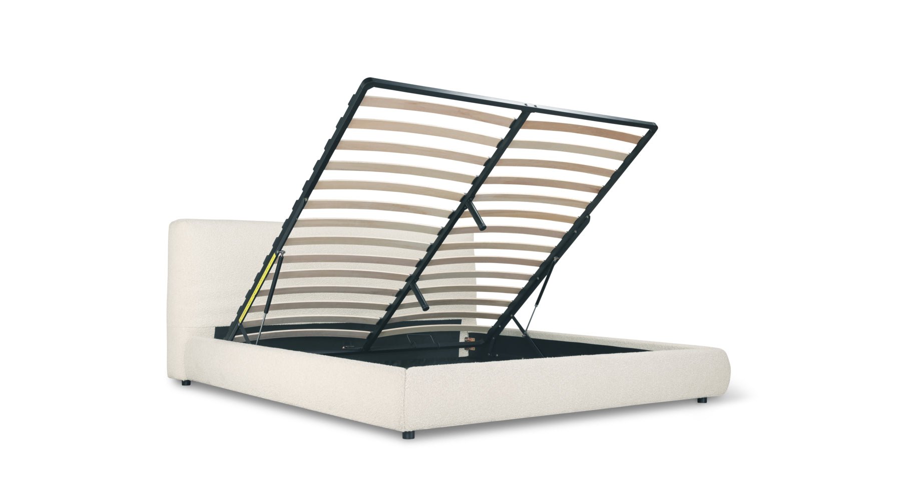 Lit de rêve avec rangement, King, couleur crème bouclée