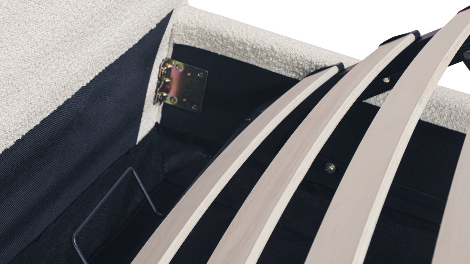 Lit de rêve avec rangement, King, couleur crème bouclée