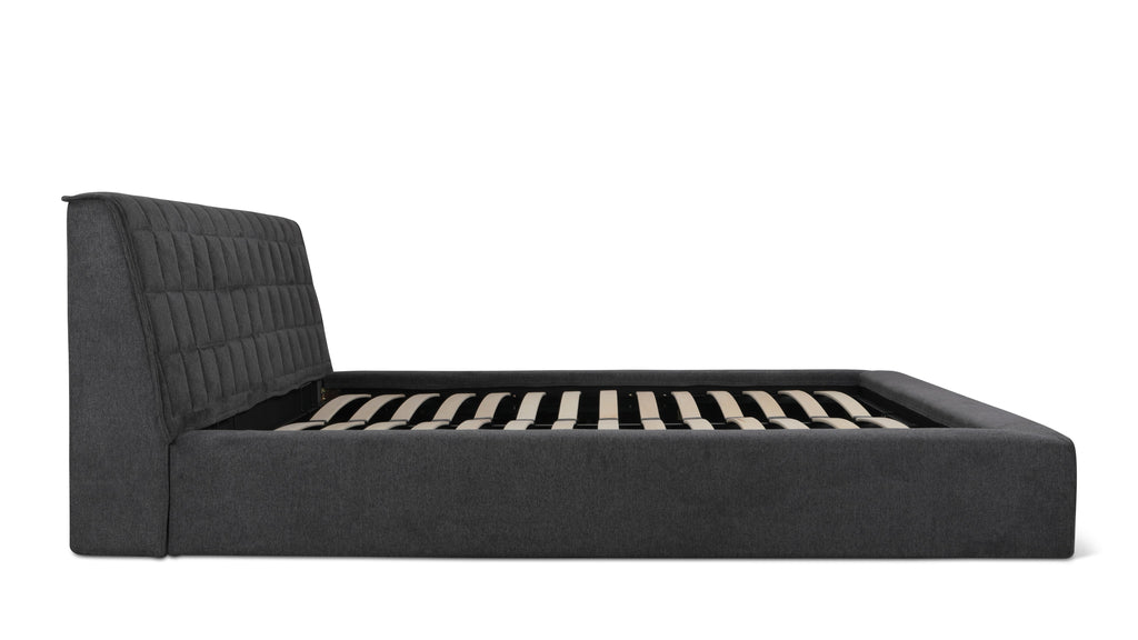 Lit matelassé avec rangement, Queen, gris sidéral