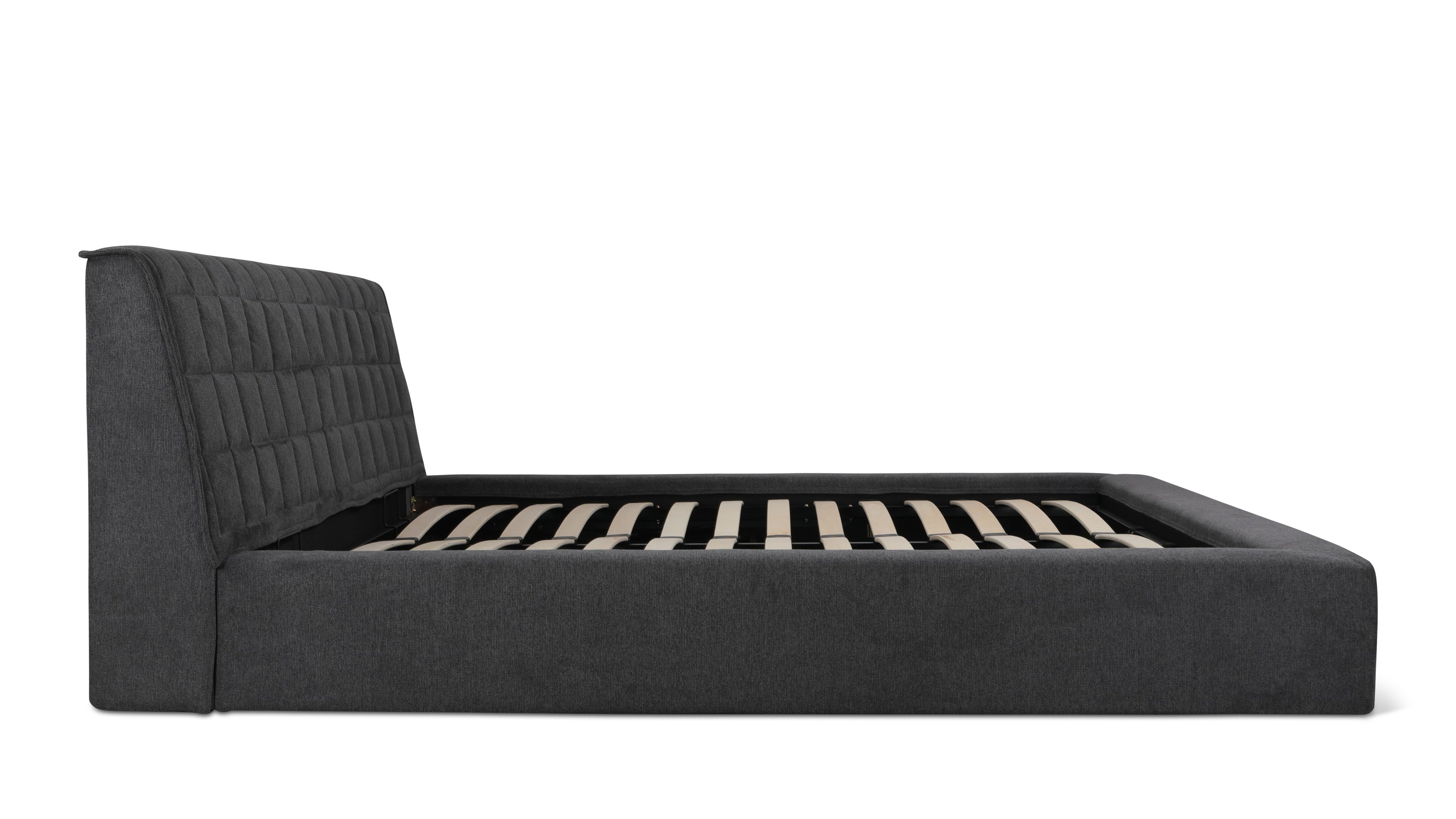 Lit matelassé avec rangement, Queen, gris sidéral