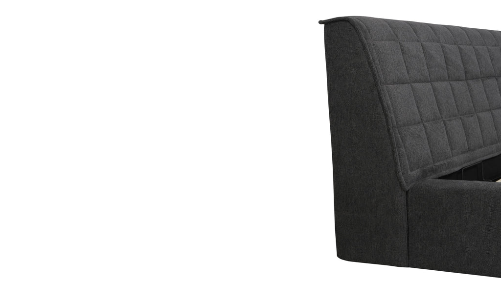 Lit matelassé avec rangement, Queen, gris sidéral