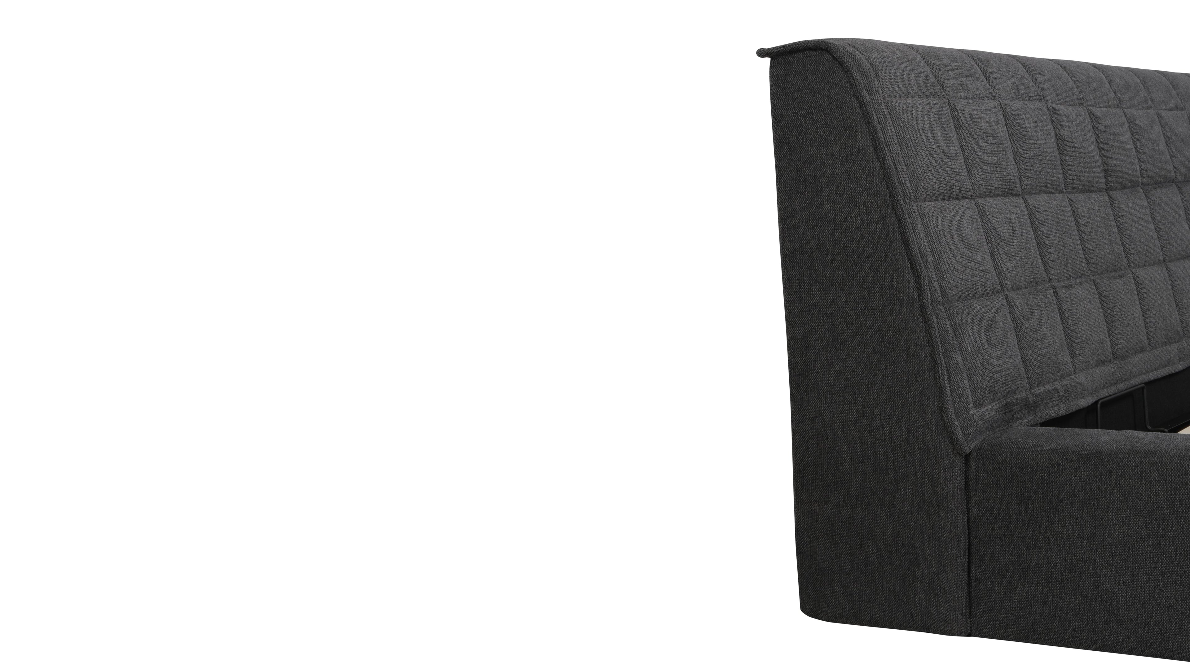 Lit matelassé avec rangement, Queen, gris sidéral