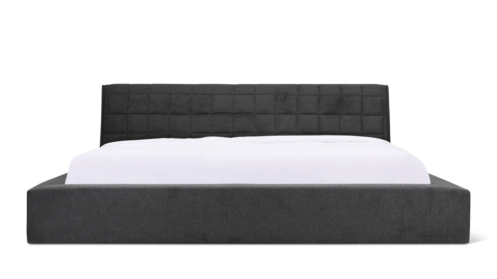 Lit matelassé avec rangement, Queen, gris sidéral