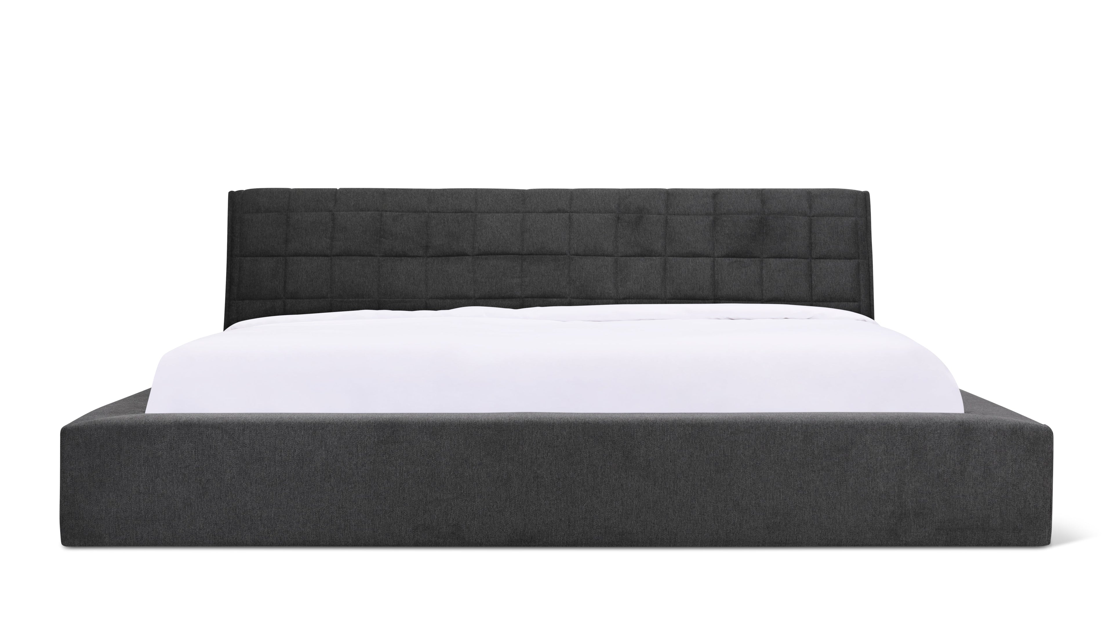 Lit matelassé avec rangement, Queen, gris sidéral