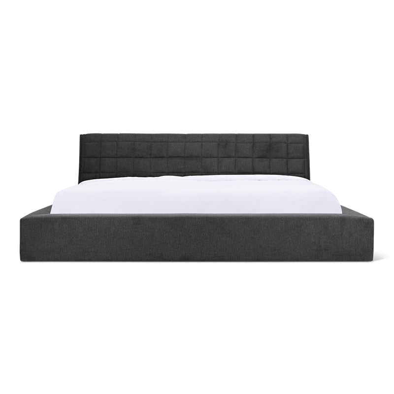 Lit matelassé avec rangement, Queen, gris sidéral