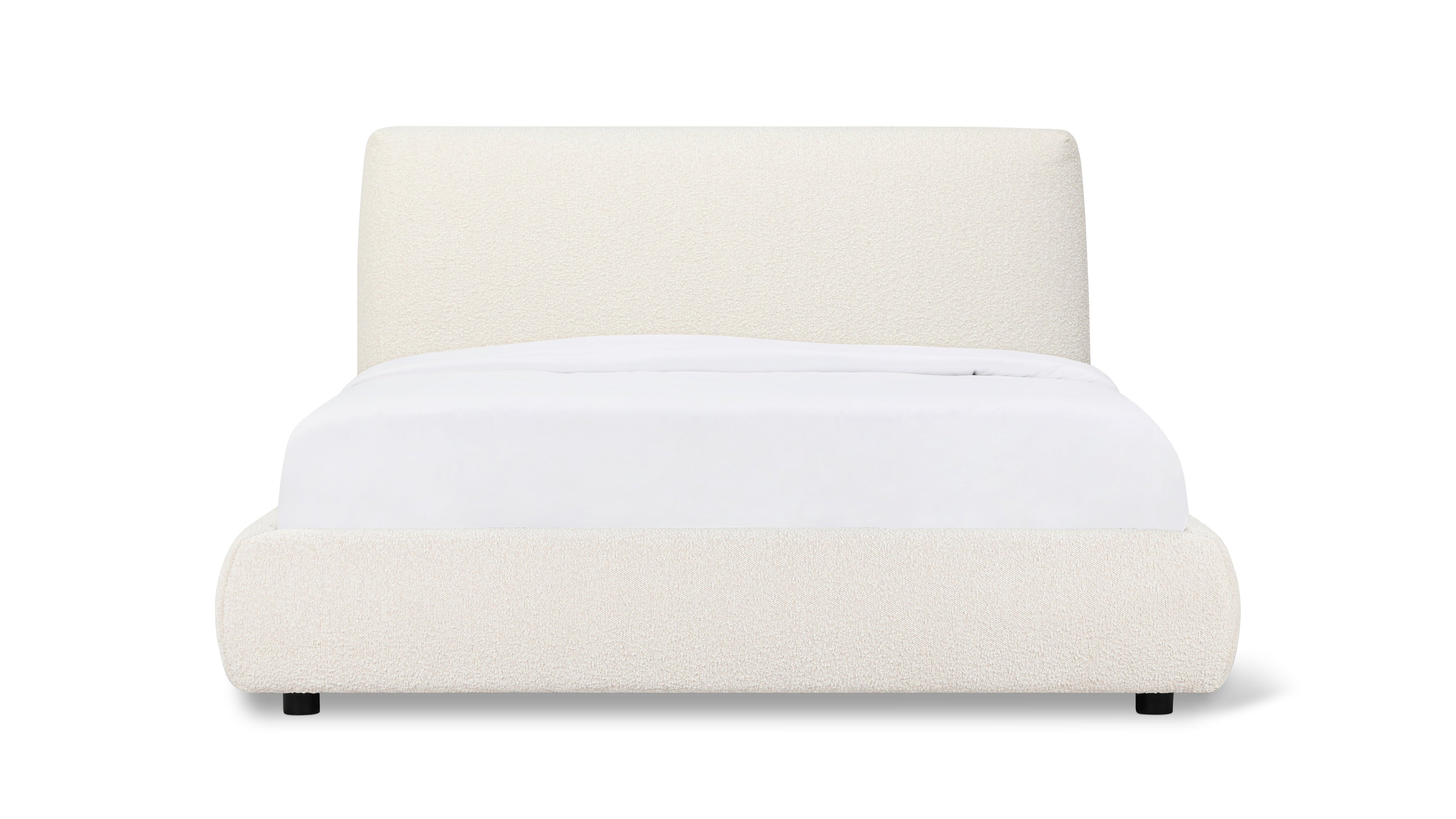 Lit de rêve avec rangement, 2 places, couleur crème bouclée