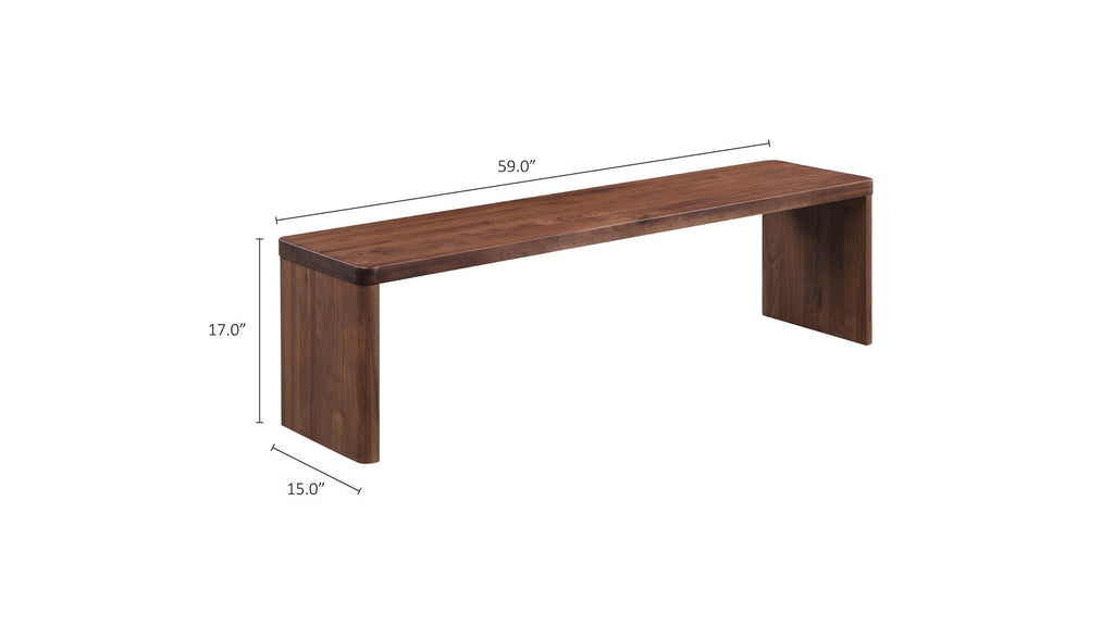 Banc Form, 3 places, noyer américain