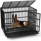 Cage pour chien Bossin 48/38 pouces, robuste et indestructible, cage anti-évasion avec roues verrouillables