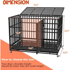 Cage pour chien Bossin 48/38 pouces, robuste et indestructible, cage anti-évasion avec roues verrouillables