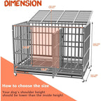 Cage pour chien Bossin 48/38 pouces, robuste et indestructible, cage anti-évasion avec roues verrouillables