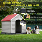 Niche en plastique Bossin pour chiens de petite et grande taille, niche isolée pour l'intérieur et l'extérieur, abri pour chiots avec plancher surélevé