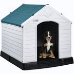 Niche en plastique Bossin pour chiens de petite et grande taille, niche isolée pour l'intérieur et l'extérieur, abri pour chiots avec plancher surélevé