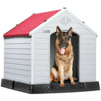 Niche en plastique Bossin pour chiens de petite et grande taille, niche isolée pour l'intérieur et l'extérieur, abri pour chiots avec plancher surélevé