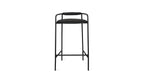 Tabouret de bar Slow Mornings, cuir anthracite/métal noir