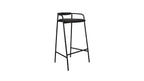 Tabouret de bar Slow Mornings, cuir anthracite/métal noir