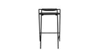 Tabouret de bar Slow Mornings, cuir anthracite/métal noir