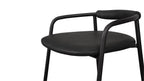 Tabouret de bar Slow Mornings, cuir anthracite/métal noir