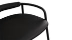 Tabouret de bar Slow Mornings, cuir anthracite/métal noir