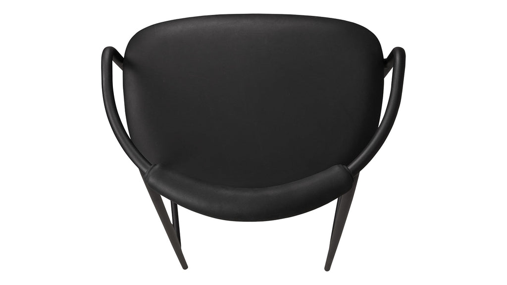 Tabouret de bar Slow Mornings, cuir anthracite/métal noir