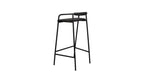 Tabouret de bar Slow Mornings, cuir anthracite/métal noir